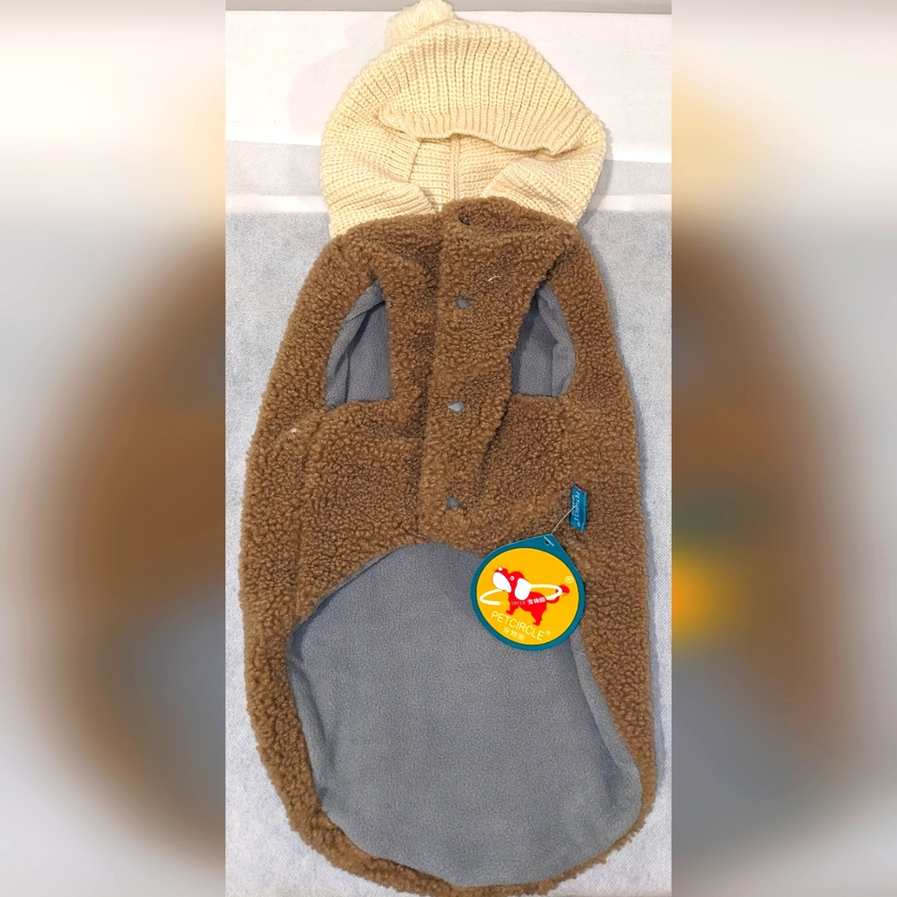 PETCIRCLE Dog Fuzzy Hoodie With Snap Button Closure